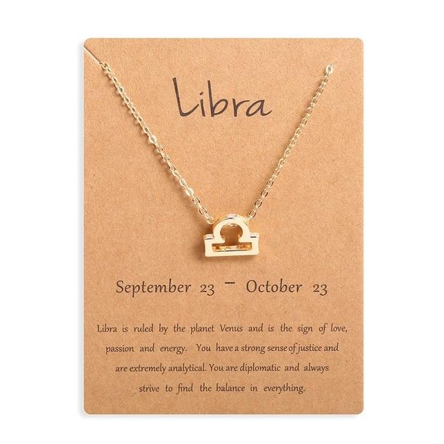 Zodiac Sign Necklace Libra