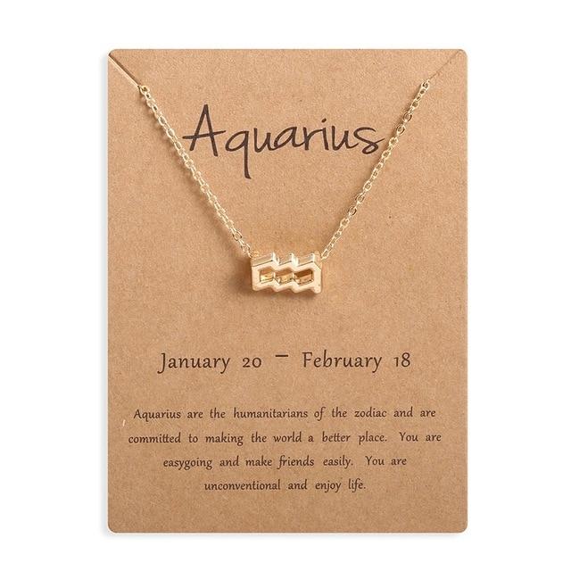 Zodiac Sign Necklace Aquarius