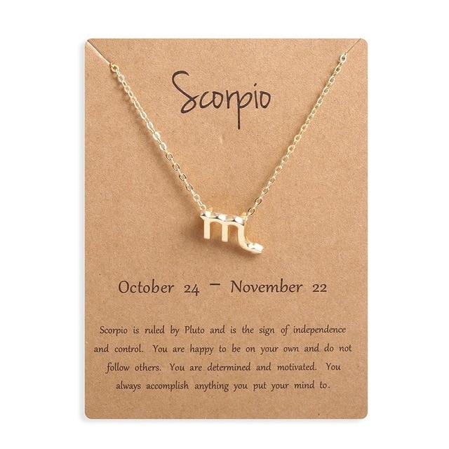 Zodiac Sign Necklace Scorpio