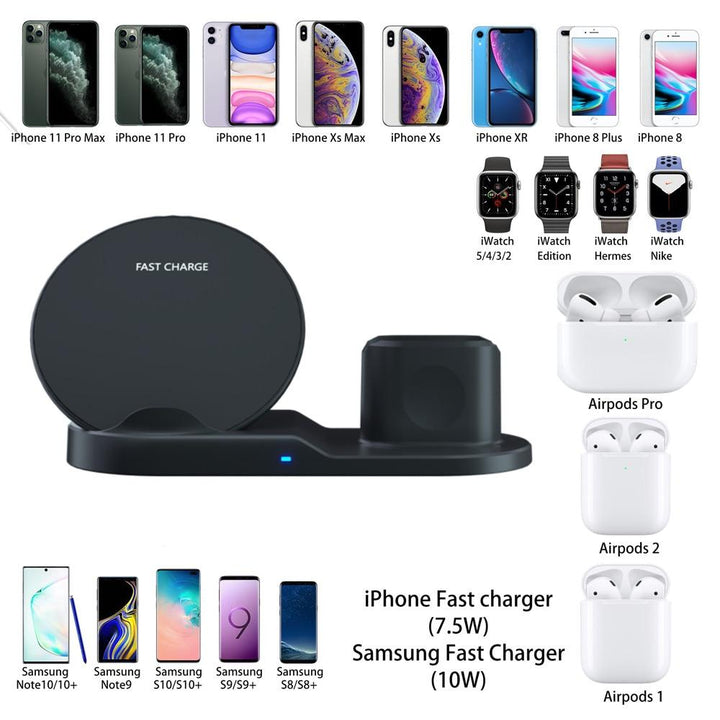 3 in 1 Fast Wireless Charger Dock